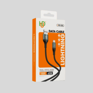 HUD PD-25L Lightning 60W Fast Charging Braided Data Cable 1M
