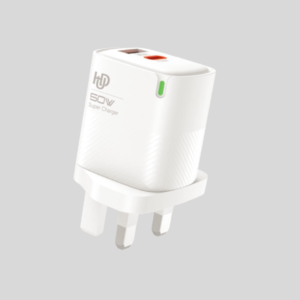 HUD PD-14 50W Fast Charger Dual Port USB-C USB-A QC5.0 UK Adapter